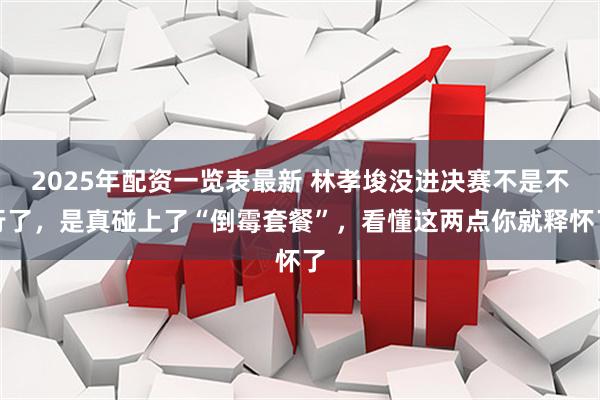 2025年配资一览表最新 林孝埈没进决赛不是不行了，是真碰上了“倒霉套餐”，看懂这两点你就释怀了